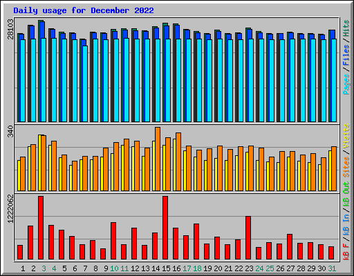 Daily usage for December 2022