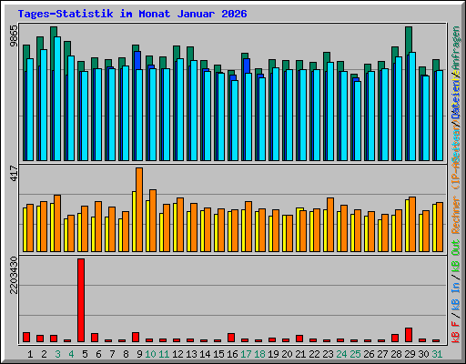 Tages-Statistik im Monat Januar 2026