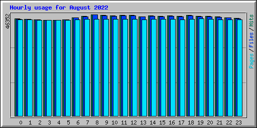 Hourly usage for August 2022