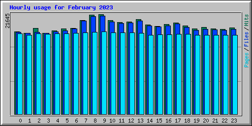 Hourly usage for February 2023