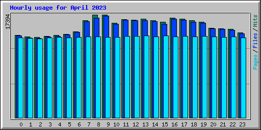 Hourly usage for April 2023