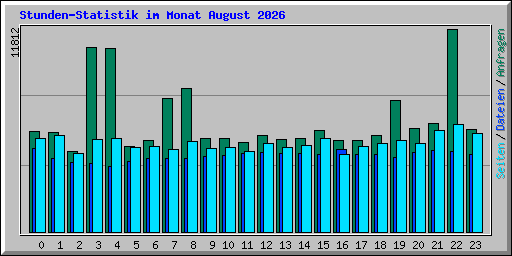 Stunden-Statistik im Monat August 2026